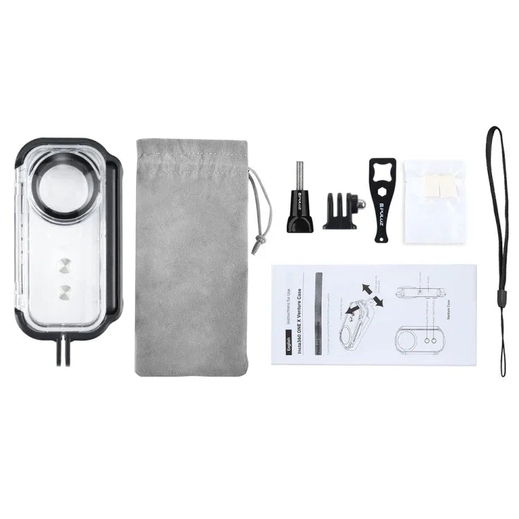 PULUZ Vỏ bảo vệ chống nước dưới nước 30m cho Insta360 ONE X, kèm khóa gắn cơ bản & ốc vít, Dành cho Insta360 ONE X