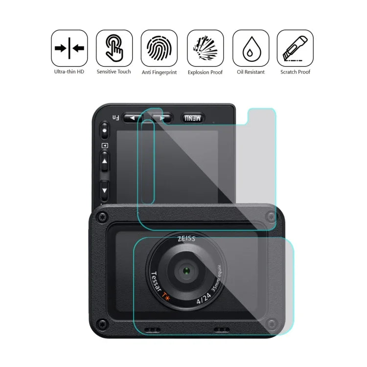 PULUZ Màng chống dấu vân tay AF HD linh hoạt cho ống kính trước và màn hình LCD sau cho Sony RX0 II / RX0, Dành cho Sony RX0 II