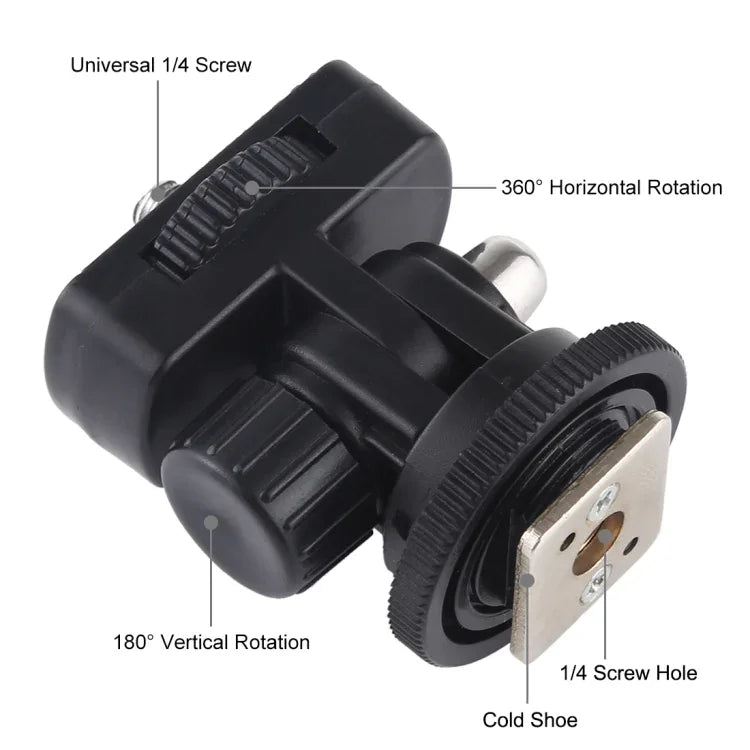PULUZ Adapter gắn chân máy 1/4 inch ren vít Cold Shoe, Adapter gắn