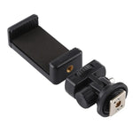 PULUZ Adapter gắn chân máy 1/4 inch ren vít Cold Shoe kèm kẹp điện thoại, Adapter kèm kẹp điện thoại