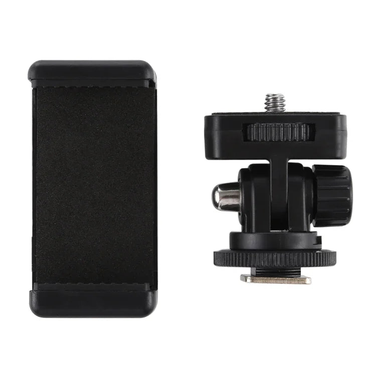 PULUZ Adapter gắn chân máy 1/4 inch ren vít Cold Shoe kèm kẹp điện thoại, Adapter kèm kẹp điện thoại
