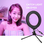 Đèn LED vòng USB RGBW 6.2 inch 16cm có thể điều chỉnh độ sáng PULUZ cho vlog, chụp ảnh, quay video kèm chân đế cold shoe, đầu bi & điều khiển từ xa, 6.2 inch RGBW / điều khiển từ xa
