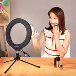 Đèn LED vòng USB RGBW 6.2 inch 16cm có thể điều chỉnh độ sáng PULUZ cho vlog, chụp ảnh, quay video kèm chân đế cold shoe, đầu bi & điều khiển từ xa, 6.2 inch RGBW / điều khiển từ xa