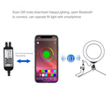 Đèn LED vòng USB RGBW 6.2 inch 16cm có thể điều chỉnh độ sáng PULUZ cho vlog, chụp ảnh, quay video kèm chân đế cold shoe, đầu bi & điều khiển từ xa, 6.2 inch RGBW / điều khiển từ xa