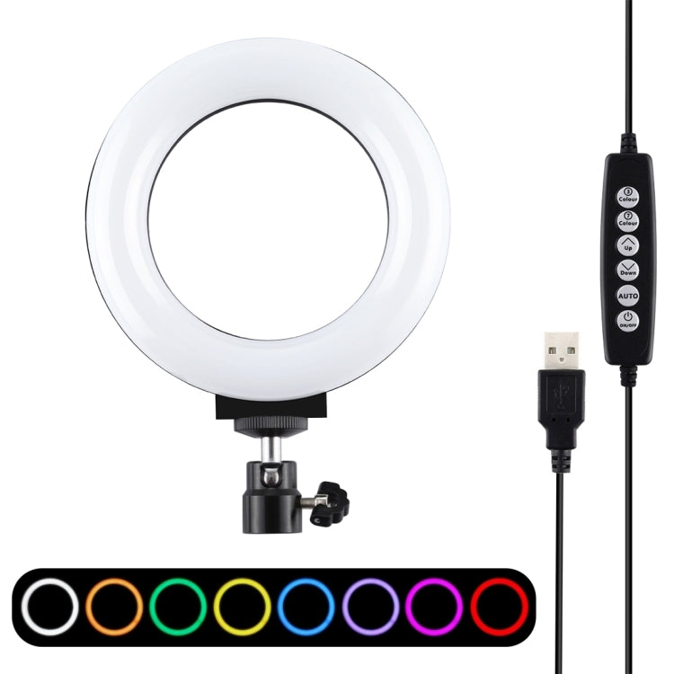 Đèn LED vòng USB 4.7 inch 12cm bề mặt cong 10 chế độ 8 màu RGBW có thể điều chỉnh độ sáng PULUZ cho vlog, chụp ảnh, quay video kèm chân đế đầu bi, 4.7 inch RGBW