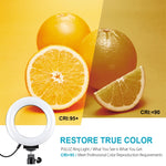 Đèn LED vòng USB 4.7 inch 12cm bề mặt cong 10 chế độ 8 màu RGBW có thể điều chỉnh độ sáng PULUZ cho vlog, chụp ảnh, quay video kèm chân đế đầu bi, 4.7 inch RGBW