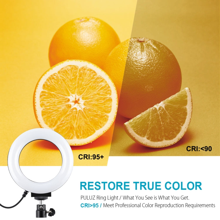 Đèn LED vòng USB 4.7 inch 12cm bề mặt cong 10 chế độ 8 màu RGBW có thể điều chỉnh độ sáng PULUZ cho vlog, chụp ảnh, quay video kèm chân đế đầu bi, 4.7 inch RGBW