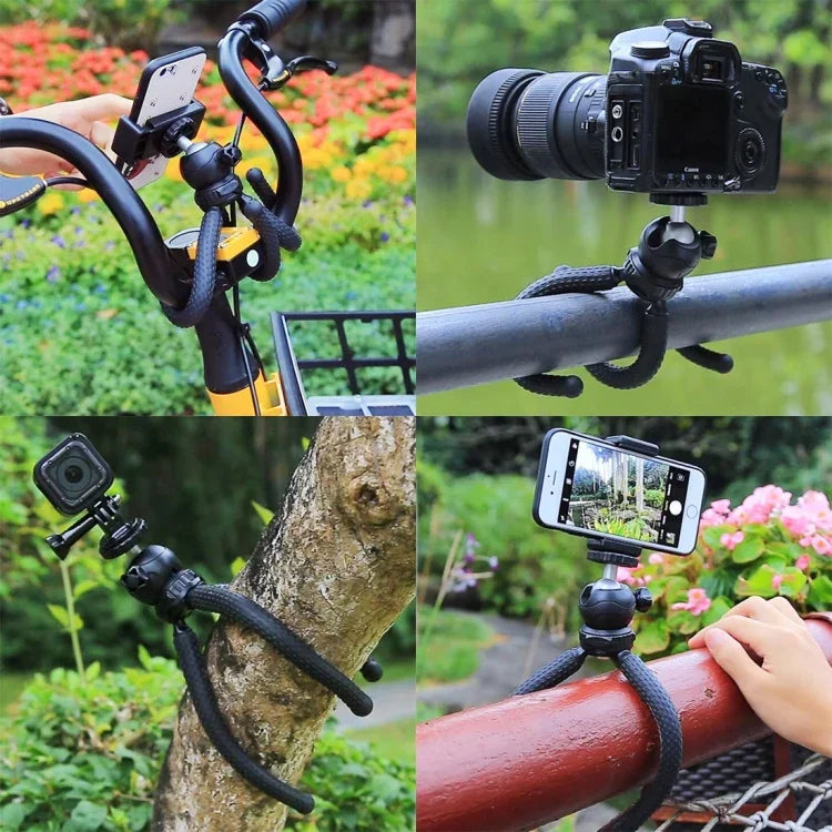 PULUZ Giá đỡ chân máy mini bạch tuộc linh hoạt có đầu bi cho máy ảnh SLR, GoPro, điện thoại, Kích thước: 25cmx4.5cm, Chân máy 25cm