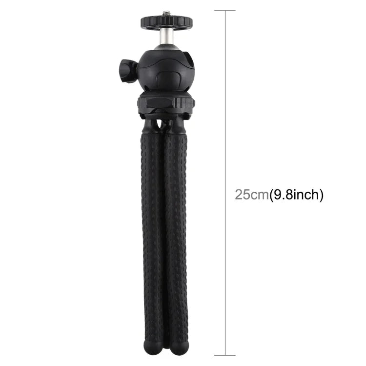 PULUZ Giá đỡ chân máy mini bạch tuộc linh hoạt có đầu bi cho máy ảnh SLR, GoPro, điện thoại, Kích thước: 25cmx4.5cm, Chân máy 25cm