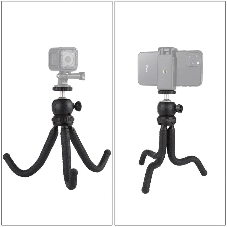 PULUZ Giá đỡ chân máy mini bạch tuộc linh hoạt có đầu bi cho máy ảnh SLR, GoPro, điện thoại, Kích thước: 25cmx4.5cm, Chân máy 25cm