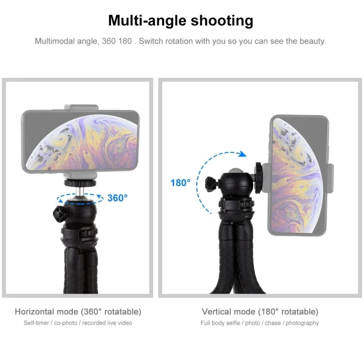 PULUZ Giá đỡ chân máy mini bạch tuộc linh hoạt có đầu bi cho máy ảnh SLR, GoPro, điện thoại, Kích thước: 30cmx5cm, Chân máy 30cm