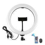 Đèn LED vòng USB 10.2 inch 26cm bề mặt cong RGBW có thể điều chỉnh độ sáng PULUZ cho vlog, chụp ảnh, quay video kèm chân đế đầu bi, điều khiển từ xa & kẹp điện thoại, 10.2 inch RGBW