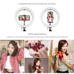 Đèn LED vòng USB 10.2 inch 26cm bề mặt cong RGBW có thể điều chỉnh độ sáng PULUZ cho vlog, chụp ảnh, quay video kèm chân đế đầu bi, điều khiển từ xa & kẹp điện thoại, 10.2 inch RGBW