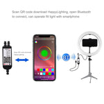 Đèn LED vòng USB 10.2 inch 26cm bề mặt cong RGBW có thể điều chỉnh độ sáng PULUZ cho vlog, chụp ảnh, quay video kèm chân đế đầu bi, điều khiển từ xa & kẹp điện thoại, 10.2 inch RGBW