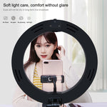 Đèn LED vòng cong PULUZ 10.2 inch 26cm USB 3 chế độ, điều chỉnh độ sáng, nhiệt độ màu kép cho vlog, selfie, chụp ảnh, quay video, có điều khiển từ xa Bluetooth, giá đỡ bàn gập và kẹp điện thoại