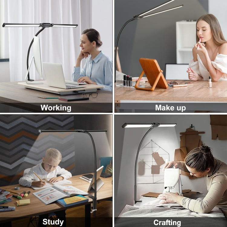 Đèn bàn kẹp đôi PULUZ ống cổ ngỗng LED chiếu sáng bổ sung