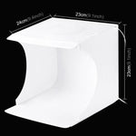 PULUZ 20cm Bao gồm 2 Tấm LED Gấp Gọn Di Động Đèn 1100LM Ánh Sáng Studio Ảnh Lều Chụp Bộ với 6 Phông Nền Màu (Đen, Trắng, Vàng, Đỏ, Xanh Lá, Xanh Dương), Kích Thước Mở Rộng: 24cm x 23cm x 23cm, 20cm(2 LED/RU), 20cm(2 LED)