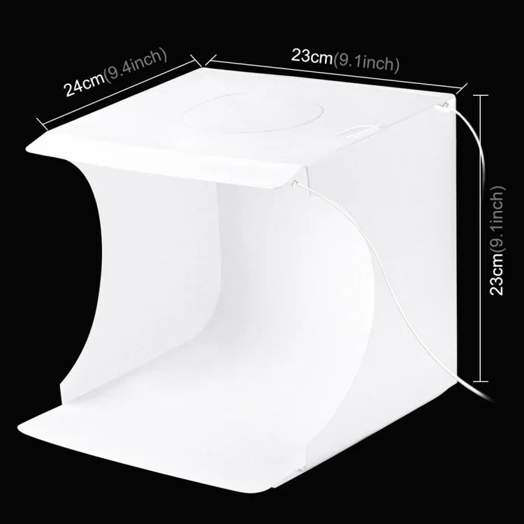PULUZ 20cm Bao gồm 2 Tấm LED Gấp Gọn Di Động Đèn 1100LM Ánh Sáng Studio Ảnh Lều Chụp Bộ với 6 Phông Nền Màu (Đen, Trắng, Vàng, Đỏ, Xanh Lá, Xanh Dương), Kích Thước Mở Rộng: 24cm x 23cm x 23cm, 20cm(2 LED/RU), 20cm(2 LED)