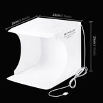 Bộ Đèn LED PULUZ 23cm Hình Vòng Gập Di Động Cho Studio Ảnh Với 6 Phông Nền Màu (Đen, Trắng, Vàng, Đỏ, Xanh Lá, Xanh Dương), Kích Thước Mở Rộng: 24cm x 23cm x 23cm, Đèn LED Vòng 23cm