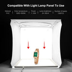 Bộ đèn vòng gập di động PULUZ 30cm cho studio chụp ảnh kèm 6 phông nền màu (Đen, Trắng, Vàng, Đỏ, Xanh lá, Xanh dương), kích thước mở: 31cm x 31cm x 32cm, hộp 30cm