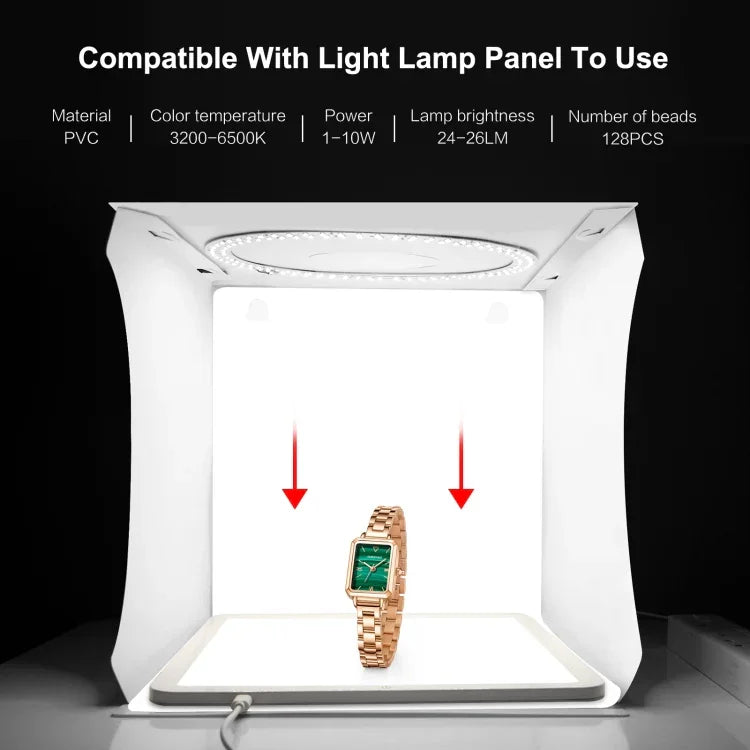 Bộ đèn vòng gập di động PULUZ 30cm cho studio chụp ảnh kèm 6 phông nền màu (Đen, Trắng, Vàng, Đỏ, Xanh lá, Xanh dương), kích thước mở: 31cm x 31cm x 32cm, hộp 30cm