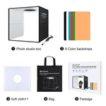 Bộ đèn vòng gập 30cm PULUZ cho Studio Ảnh với 6 màu phông nền Đen / Trắng / Cam / Đỏ / Xanh lá / Xanh dương, Hộp 30cm Màu Đen