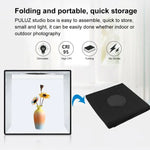 Bộ đèn vòng gập 30cm PULUZ cho Studio Ảnh với 6 màu phông nền Đen / Trắng / Cam / Đỏ / Xanh lá / Xanh dương, Hộp 30cm Màu Đen