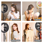 Đèn LED vòng cong PULUZ 7.9 inch 20cm USB RGB điều chỉnh độ sáng, nhiệt độ màu kép cho vlog, selfie, chụp ảnh, quay video, có kẹp điện thoại, 7.9 inch RGBW
