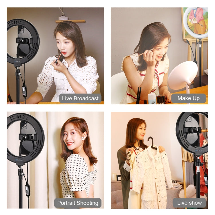Đèn LED vòng cong PULUZ 7.9 inch 20cm USB RGB điều chỉnh độ sáng, nhiệt độ màu kép cho vlog, selfie, chụp ảnh, quay video, có kẹp điện thoại, 7.9 inch RGBW