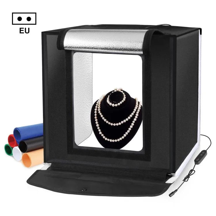 Bộ đèn trắng gập gọn 40cm PULUZ có thể điều chỉnh độ sáng cho Studio Ảnh với 6 màu phông nền (Đen, Cam, Trắng, Đỏ, Xanh lá, Xanh dương), Hộp 40cm(US), Hộp 40cm(UK), Hộp 40cm(EU), Hộp 40cm(AU)