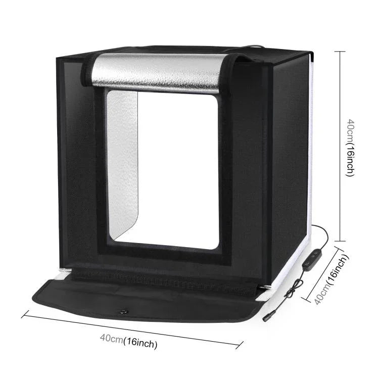 Bộ đèn trắng gập gọn 40cm PULUZ có thể điều chỉnh độ sáng cho Studio Ảnh với 6 màu phông nền (Đen, Cam, Trắng, Đỏ, Xanh lá, Xanh dương), Hộp 40cm(US), Hộp 40cm(UK), Hộp 40cm(EU), Hộp 40cm(AU)