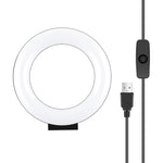 Đèn LED vòng bề mặt cong PULUZ 4.7 inch 12cm USB ánh sáng trắng cho selfie, làm đẹp, vlog, chụp ảnh, quay video, 4.7 inch