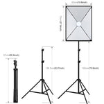 Bộ studio PULUZ softbox 50x70cm + giá đỡ chân máy 2m + bóng đèn LED 220V E27 30W 5700K ánh sáng trắng, Bóng đơn EU, Bóng đơn US