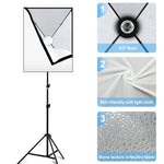 Bộ studio PULUZ softbox 50x70cm + giá đỡ chân máy 2m + bóng đèn LED 220V E27 30W 5700K ánh sáng trắng, Bóng đơn EU, Bóng đơn US