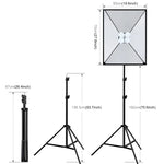 Bộ studio PULUZ softbox 50x70cm + giá đỡ chân máy 2m + 4 bóng đèn LED 220V E27 20W 5700K ánh sáng trắng, 4 bóng EU, 4 bóng US
