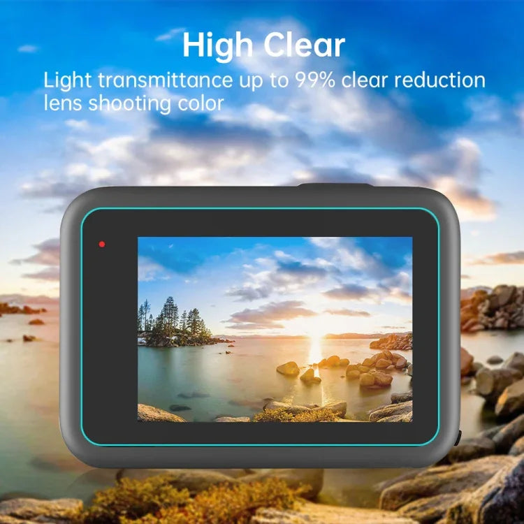 Miếng Dán Kính Cường Lực 9H 2.5D Cho Ống Kính + Màn Hình LCD PULUZ Cho GoPro HERO12 Black /11 Black /10 Black /9 Black, Cho GoPro HERO9 Black