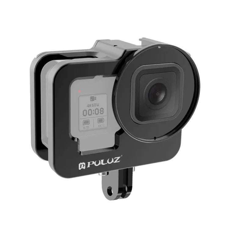 Ốp bảo vệ dày CNC hợp kim nhôm PULUZ cho GoPro HERO13 Black /12 Black /11 Black /10 Black /9 Black kèm khung bảo hiểm & kính lọc UV 52mm, Dành cho GoPro HERO9 Black dày