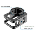 Ốp bảo vệ dày CNC hợp kim nhôm PULUZ cho GoPro HERO13 Black /12 Black /11 Black /10 Black /9 Black kèm khung bảo hiểm & kính lọc UV 52mm, Dành cho GoPro HERO9 Black dày