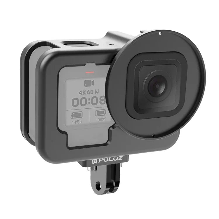 Ốp bảo vệ mỏng CNC hợp kim nhôm PULUZ cho GoPro HERO13 Black /12 Black /11 Black /10 Black /9 Black kèm khung bảo hiểm & kính lọc UV 52mm, Dành cho GoPro HERO9 Black mỏng