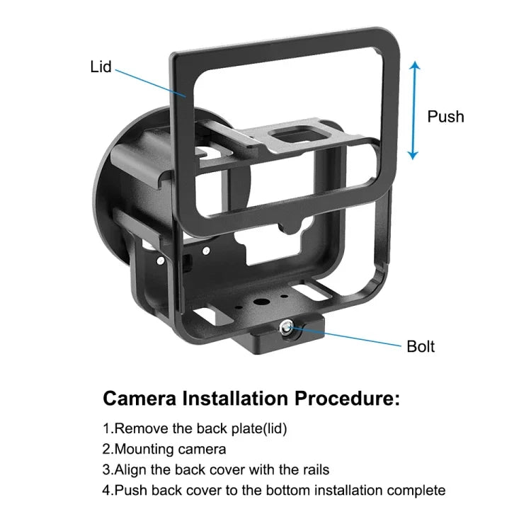 Ốp bảo vệ mỏng CNC hợp kim nhôm PULUZ cho GoPro HERO13 Black /12 Black /11 Black /10 Black /9 Black kèm khung bảo hiểm & kính lọc UV 52mm, Dành cho GoPro HERO9 Black mỏng