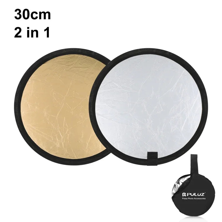 Bảng phản chiếu phòng chụp ảnh gập 2 trong 1 PULUZ 30cm Bạc / Vàng, Bảng phản chiếu 30cm