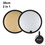 Bảng phản chiếu phòng chụp ảnh gập 2 trong 1 PULUZ 30cm Bạc / Vàng, Bảng phản chiếu 30cm