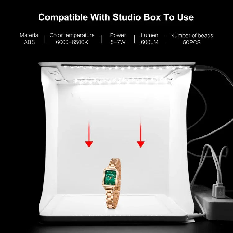 Đèn LED chụp ảnh không bóng PULUZ mini + lều chụp studio, chất liệu acrylic, diện tích hiệu quả 20cm x 20cm, 20cm (2 LED) + đèn không bóng