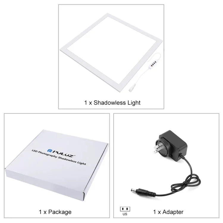 Đèn LED Acrylic PULUZ 1000LM Không Chói Không Giảm Ánh Sáng Có Công Tắc cho Hộp Studio Ảnh 40cm, Đèn(US), Đèn(UK), Đèn(EU)