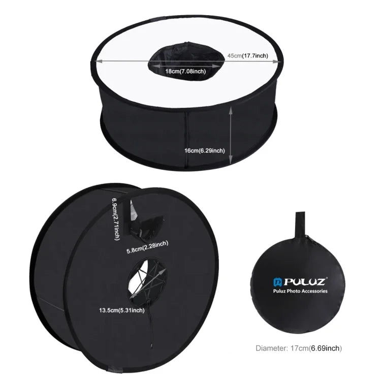 PULUZ tản sáng mềm kiểu tròn 45cm cho đèn flash SpeedLite chụp cận cảnh và chân dung, 45cm kiểu tròn