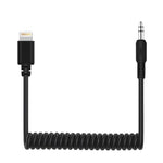 Cáp âm thanh PULUZ 3.5mm TRRS đực sang 8 chân đực cho micro thu âm trực tiếp, cáp co giãn dài đến 100cm, 3.5mm đực sang 8 chân