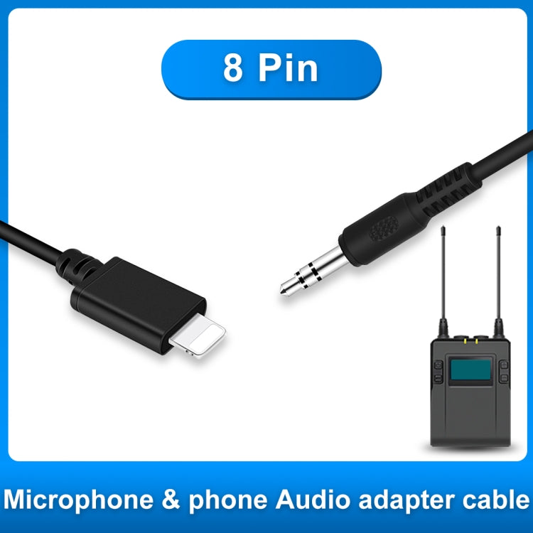 Cáp âm thanh PULUZ 3.5mm TRRS đực sang 8 chân đực cho micro thu âm trực tiếp, cáp co giãn dài đến 100cm, 3.5mm đực sang 8 chân
