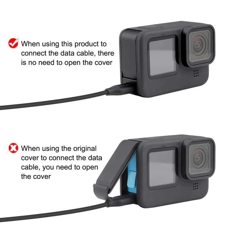 Nắp che cổng pin kim loại PULUZ cho GoPro HERO13 Black /12 Black /11 Black /10 Black /9 Black, Nắp bên kim loại nhựa