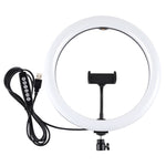 Đèn LED vòng cong PULUZ 11.8 inch 30cm USB 10 chế độ 8 màu RGBW điều chỉnh độ sáng cho vlog, chụp ảnh, quay video, có chân đế tripod đầu bi và kẹp điện thoại, điều khiển nút bấm 11.8 inch