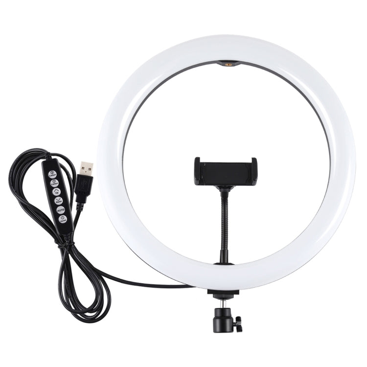 Đèn LED vòng cong PULUZ 11.8 inch 30cm USB 10 chế độ 8 màu RGBW điều chỉnh độ sáng cho vlog, chụp ảnh, quay video, có chân đế tripod đầu bi và kẹp điện thoại, điều khiển nút bấm 11.8 inch